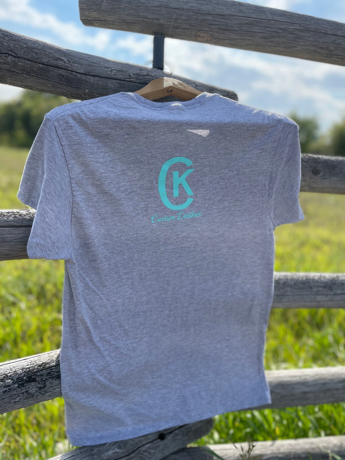 Medium Heather Grey T-Shirt/Teal Logo