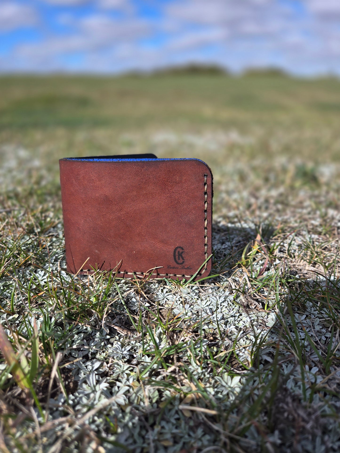 Soft Brown and Navy Wallet