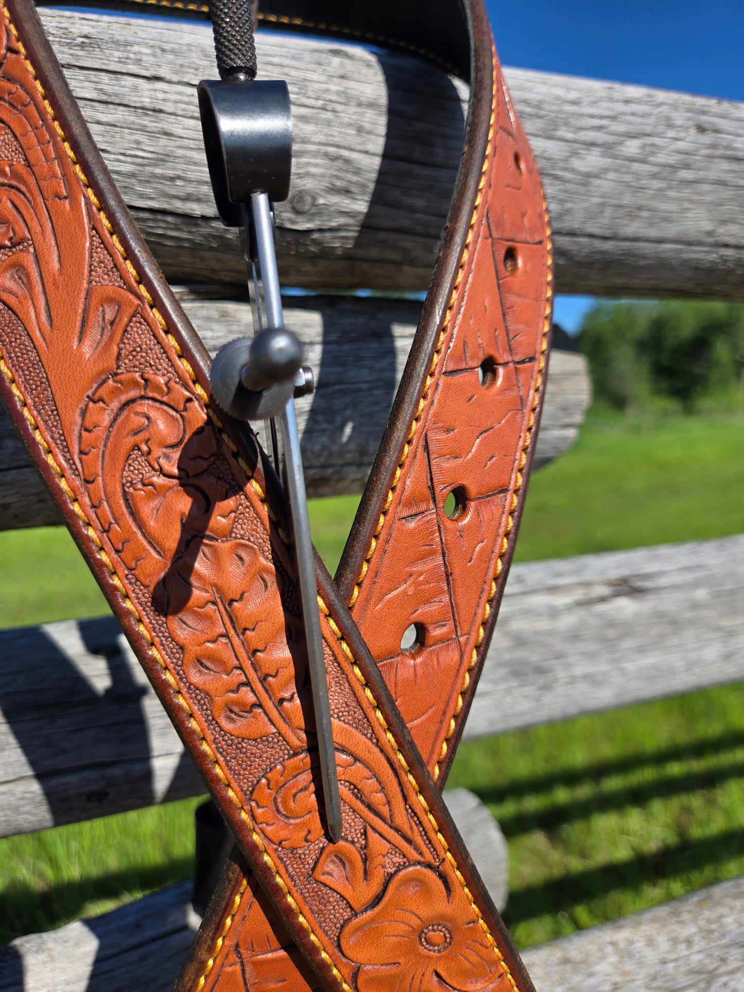 Hand Carved Hermann Oak Belt