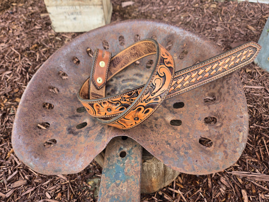 Hermann Oak Hand Carved Belt