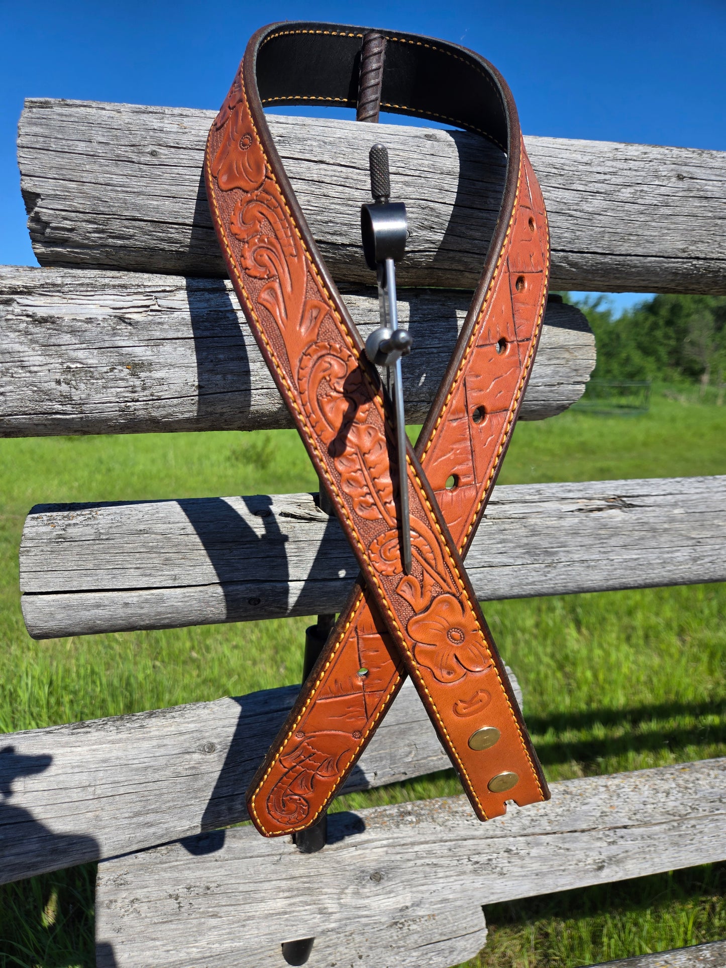 Hand Carved Hermann Oak Belt