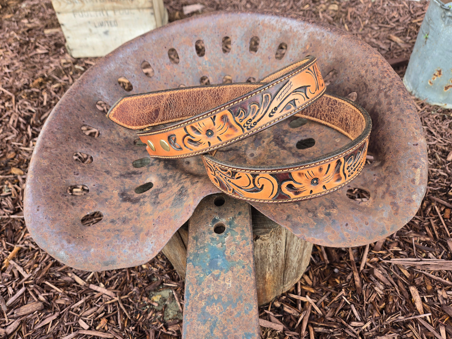 Hermann Oak Hand Carved Belt