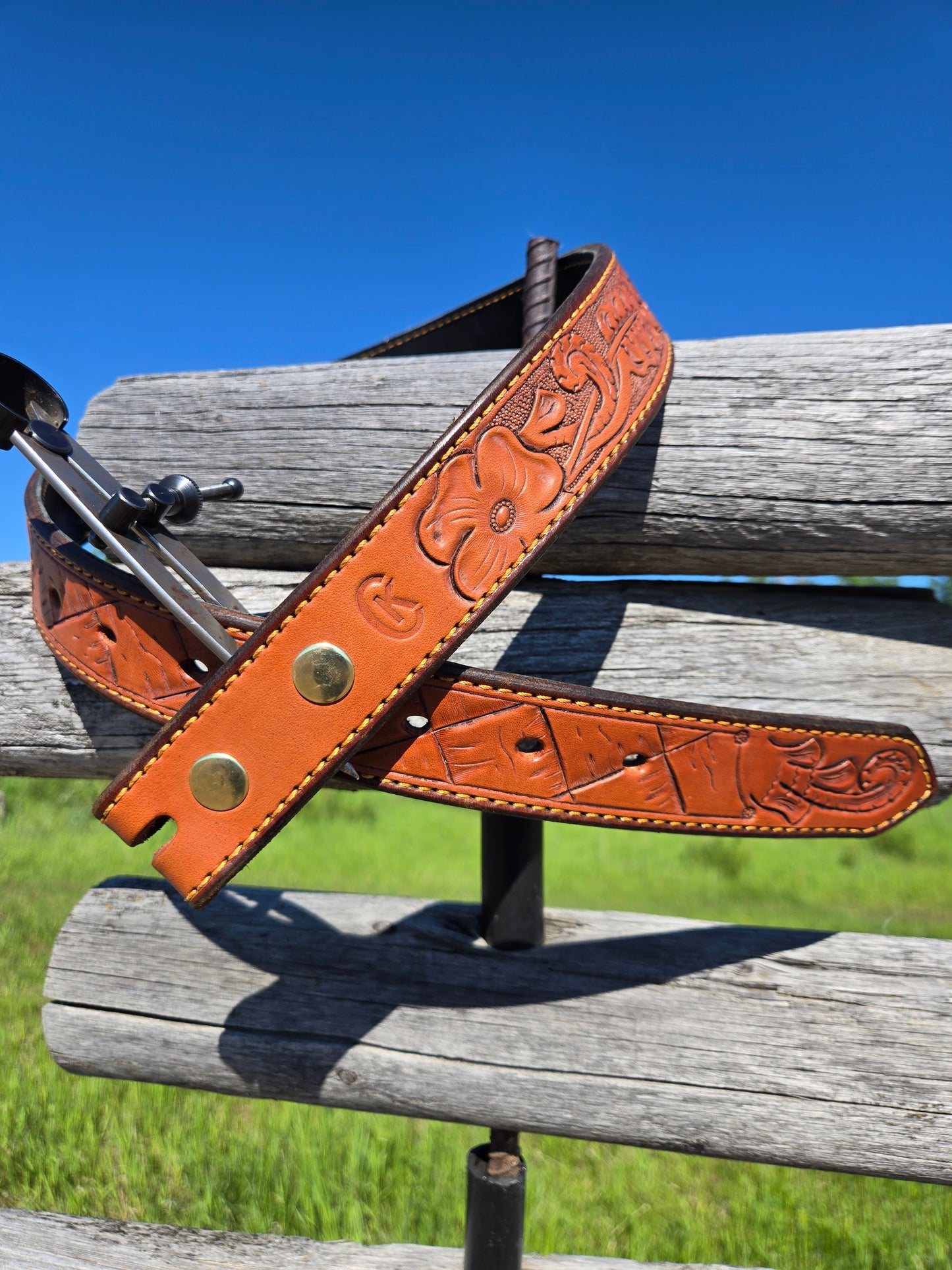 Hand Carved Hermann Oak Belt