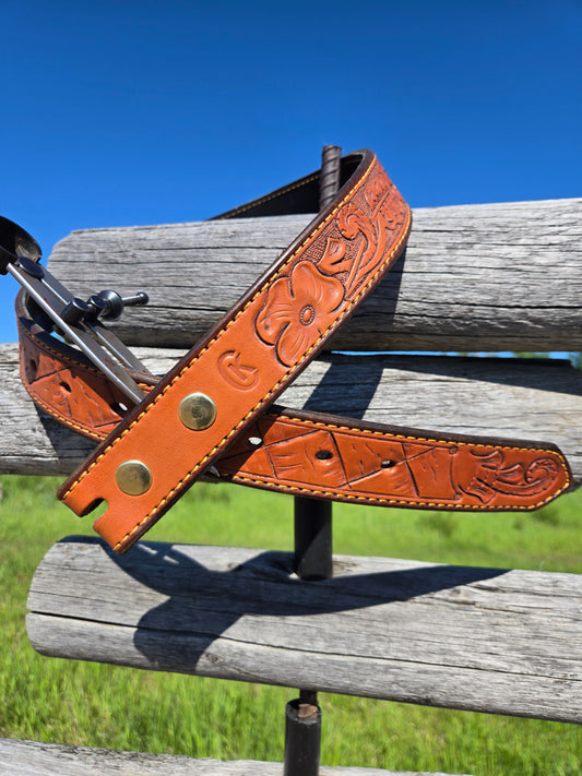 Hand Carved Hermann Oak Belt